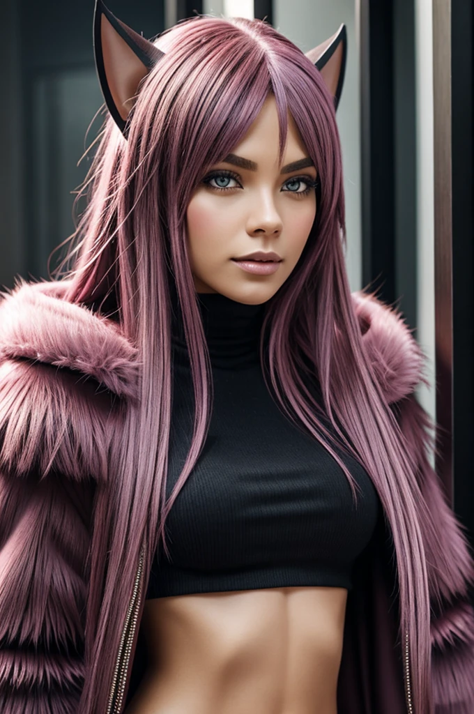 Chloe, Dark Elf, pink fur