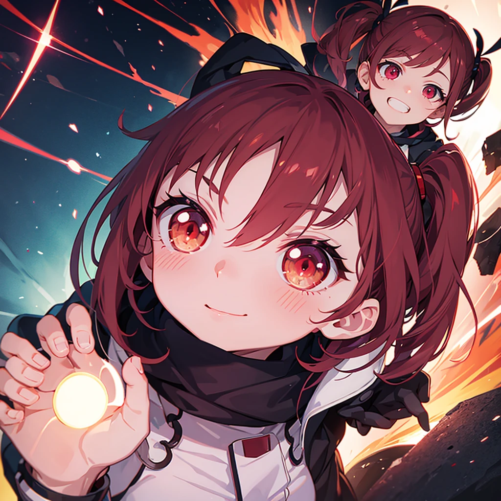 Uraraka evil, glowing red eyes