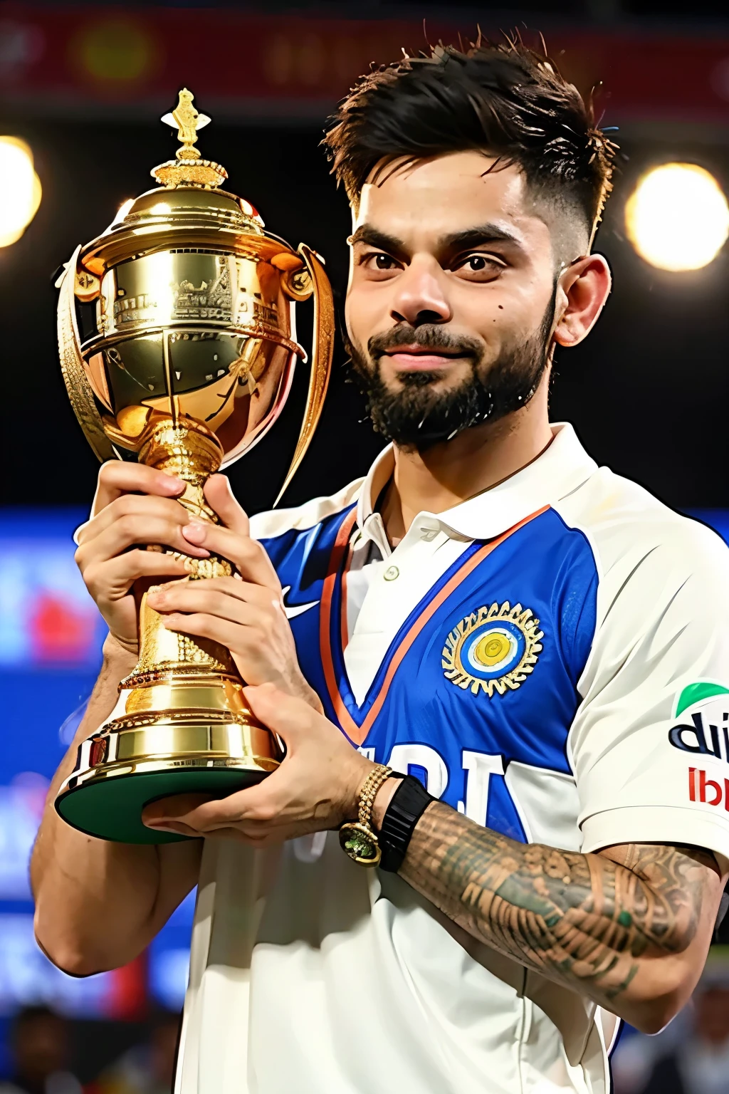 India mail Kitty World Cup Virat Kohli holding the trophy of T20 World Cup