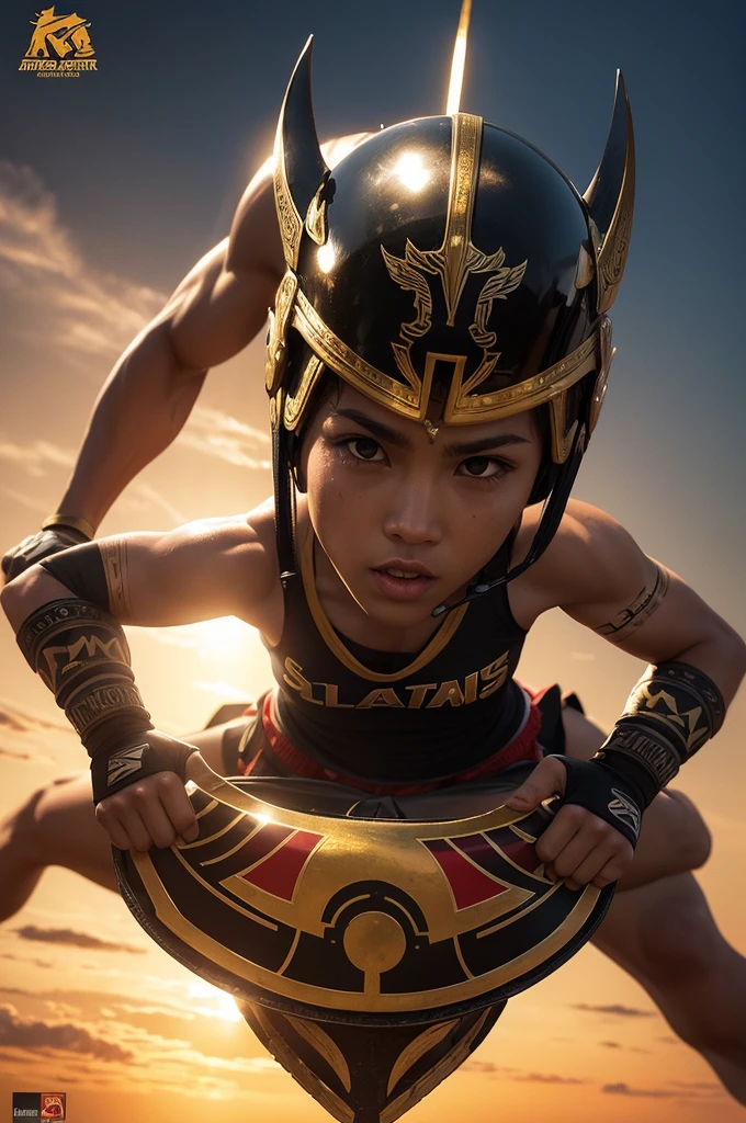 A Spartan Team Muay Thai logo featuring the symbol and helmet of a gladiator