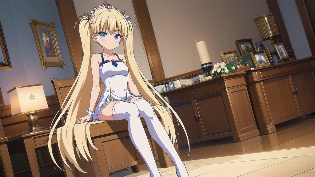 Masterpiece,(high quality depth map:1.1), Best Quality, ultra detailed,unity wallpaper 8k,crunchy,(change:1.2),(pretty eyes), ((kawaii)), beautiful, (beautiful),,,phonograph,, (ultra detailed), (the best illustrations), (best shadows),perfect lighting,vivd color,
,high priestess,inglete,beautiful white dress,goddess,royal room,chair,white thigh high boots ,sexually suggestive,beautiful panties,arms in armrest,revealing outfit,legs open, NSFW