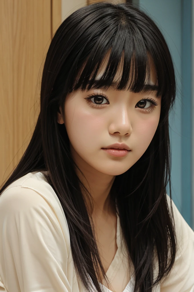 Manhwa panel of a girl looking hopeless
