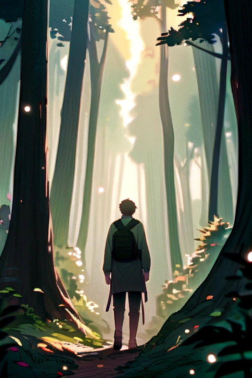 Man on forest