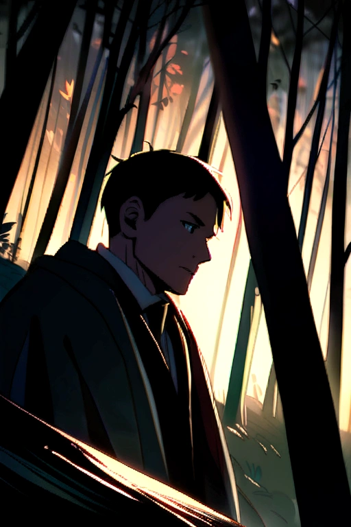 Man on forest