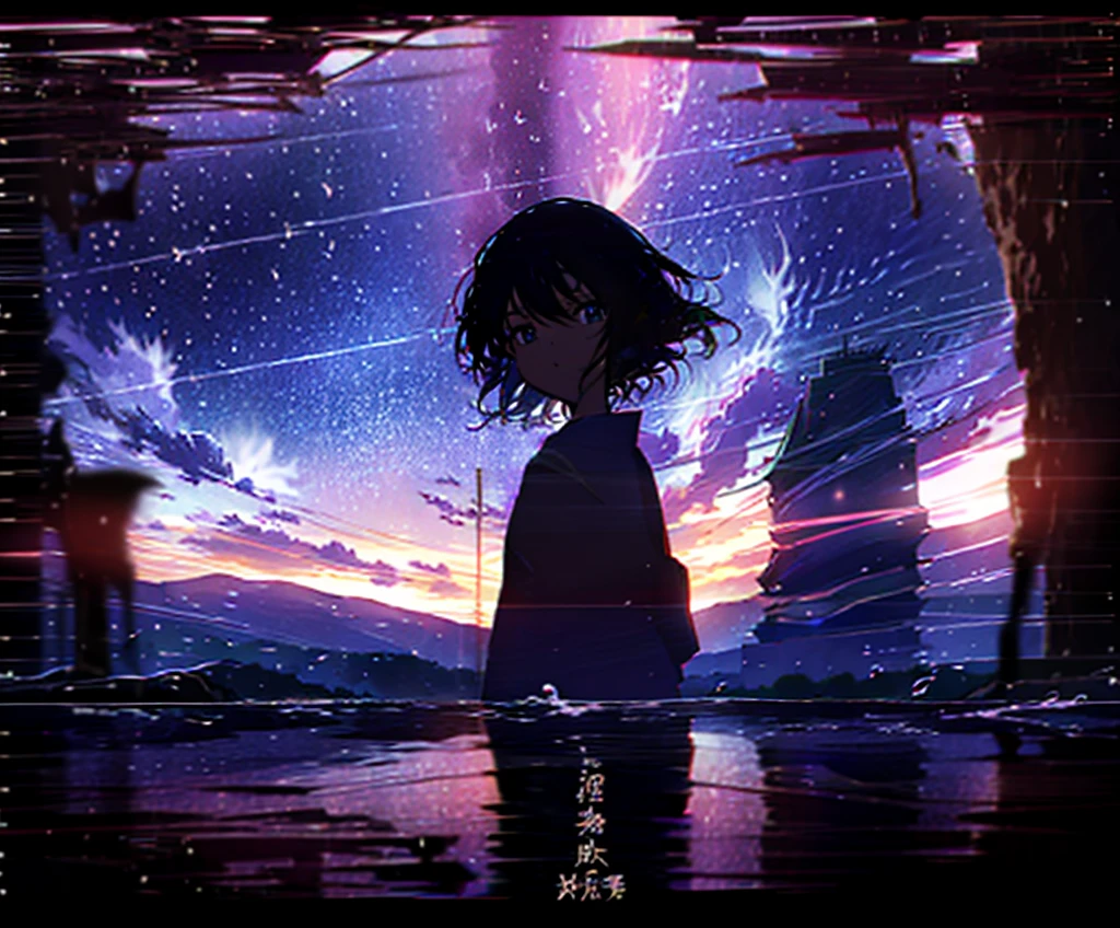 Films by Makoto Shinkai「Your Name。」Wallpapers inspired by. Starry Sky, masterpiece, Black silhouette, Perfect Anatomy, romantic, Kimi No Na Wa, Highly detailed face. Cute face, Perfect Face, masterpiece, 4K, Lovely couple, Boys and Girls, men and women, Gently Embrace Me, Blushing, in love, Your name style, Kimi No Na Wa, Starry Sky, hug, Black silhouette, Shadow, Hug from behind