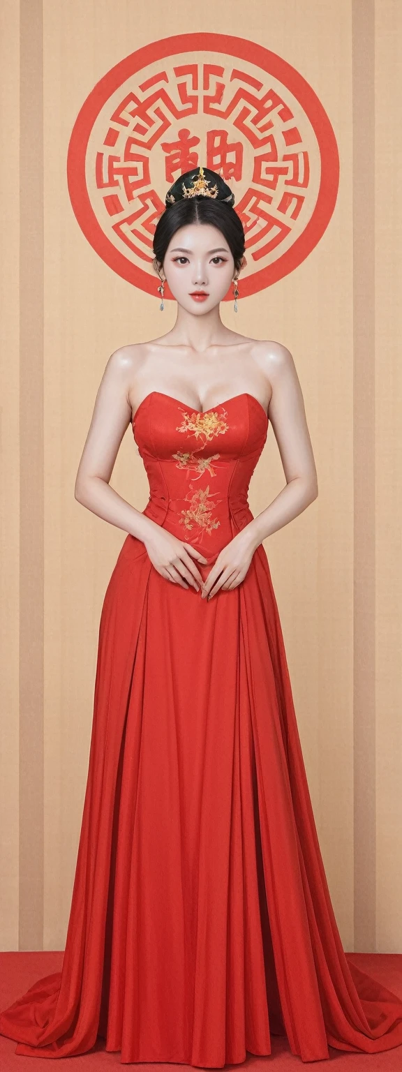 In a captivating scene, a woman stands as a beautiful fantasy queen, wearing a red dress that exudes elegance and power. Her close-up reveals red flowers in her hair, adding a touch of natural beauty to her regal appearance. This portrayal is inspired by the artistic styles of Lan Ying and Qiu Ying, known for their mastery in traditional Chinese painting.
The full-body xianxia (fantasy) depiction of the queen is reminiscent of the works of Zhu Lian, a renowned figure in Chinese art history. She is the Queen of China, her presence commanding and majestic, evoking the grandeur of a palace.
Surrounding her is a girl wearing Hanfu, a traditional Chinese garment, inspired by the works of Huang Ji and Wang Meng, both prominent figures in Chinese painting. This scene combines elements of historical and fantasy art, creating a visual narrative that is both culturally rich and aesthetically pleasing. The queen, at the center of this scene, is a symbol of beauty, power, and the rich cultural heritage of China.
