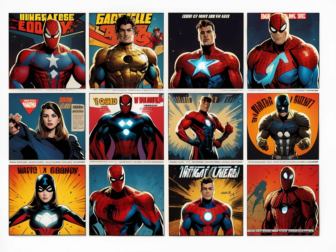 avengers and spider - man wall art prints, marvel art, super hero art, marvel poster, in style of marvel and dc, superheroes, marvel superhero, in style of marvel, super heroes, marvel style, marvel comic style, in style of marvel comics, superhero portrait, marvel character, marvel comics style, 8 x, 8k comic art, marvel movie poster