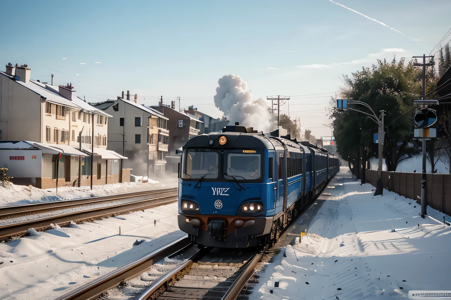 there are two тренироватьсяs that are parked on the tracks, тренироватьсяs in the background, тренироваться, На фото изображен большой, тренироватьсяs, 3945074687, 4074294527, high speed тренироватьсяs, aleksander rostov, 2263539546], Фотосток, фото высокого качества
