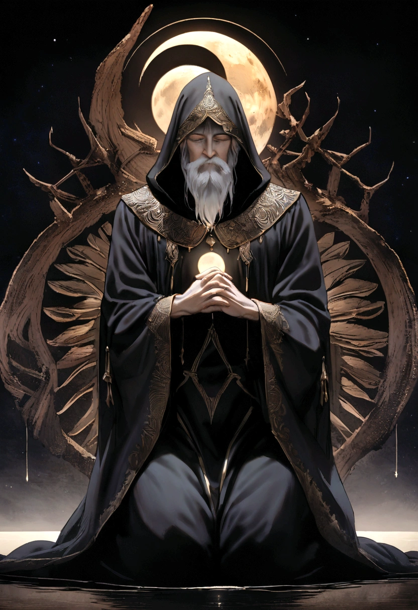 tarot card, the high priest, ((text on card: "EL SUMO SACERDOTE"))artwork by Brian Froud and Carne Griffiths and Wadim Kashin, intricate details, oil
