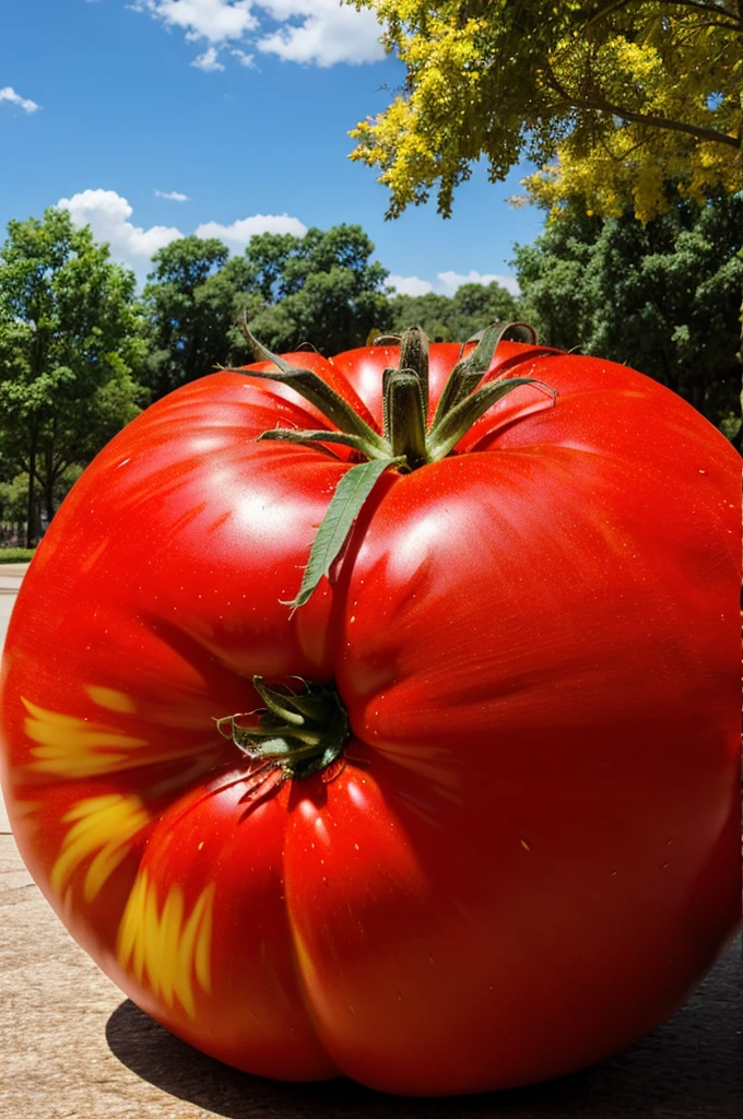 Big tomato in man