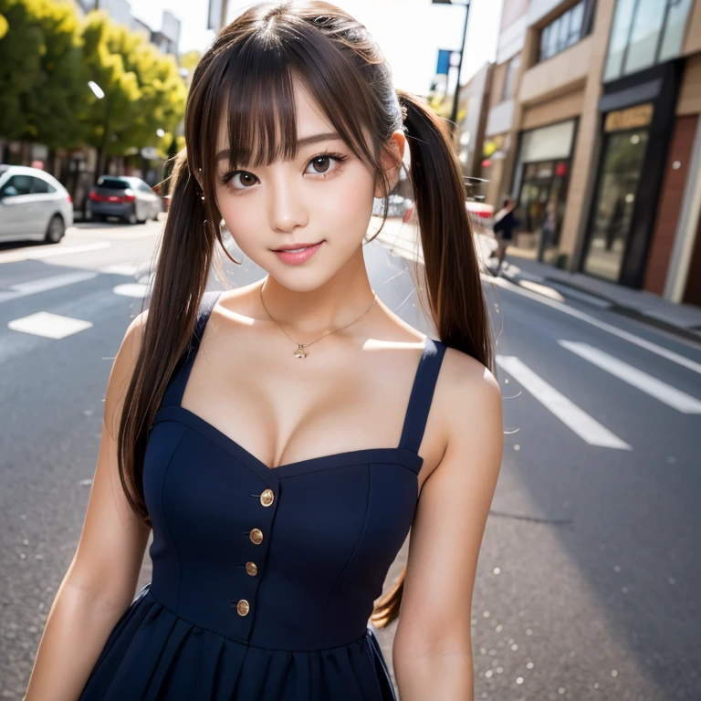 Tabletop, Two Girls、Highest quality, figure, Super detailed, In detail, High resolution, 8k wallpaper, Perfect dynamic composition, Beautiful attention to detail, Women's fashion,Natural color lip, Twin tails. Bold sexy pose,smile,Harajuku、-yeld gicute、sexy shot looking at camera,