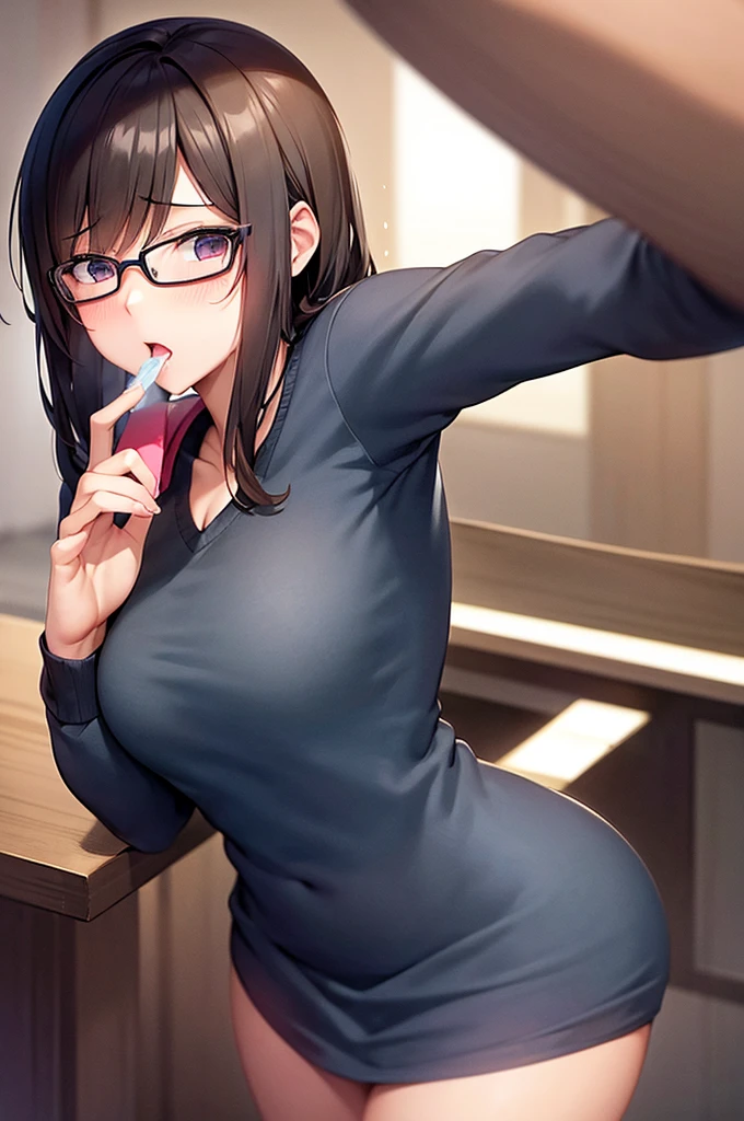 female teacher、To threaten a man、She is forced to suck a man's penis、Large Breasts、Too big breasts、はち切れるほどLarge Breasts、being tit fucked