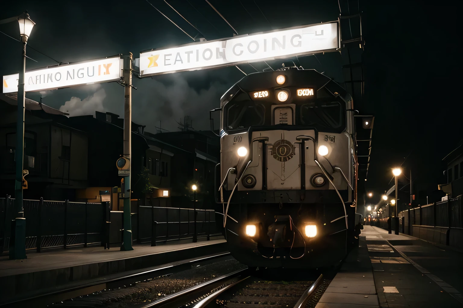 there is a train that is pulling into the station at night, alexey egorov, photo taken at night, The photo shows a large, photo taken in 2018, aleksander rostov, Jacob Gauermann, train, Charging around the city, снято на камеру sony a7r, in the style of Kirill Kotashev