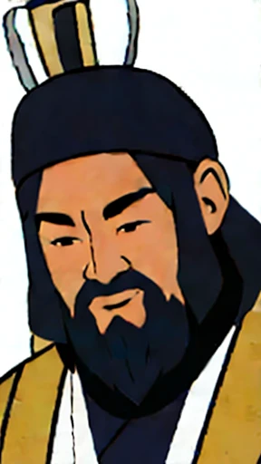 Oriental、Man in simple ancient Chinese costume、ancient chinese hairstyle male、Highest quality、masterpiece、Ultra-high resolution、(Realistic:1.4)、Game Poster、Crisp and beautiful image quality,Embroidered cloth wrapped around a topknot、Feather fan、Black Unacceptable、