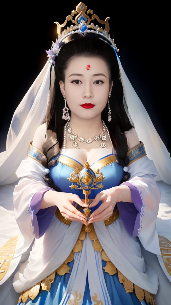 Wearing a purple dress、Wearing a crown、Arafi women covered in white sand, Beautiful fantasy queen, Queen of the Sea Mu Yanling, White Hanfu, Inspired by Lan Ying, Chinese Fantasy, Inspired by Gong Xian, Chinese Princess, Inspired by Zhang Yin, xianxia fantasy, palace , Girl wearing Hanfu, Inspired by Huang Ji