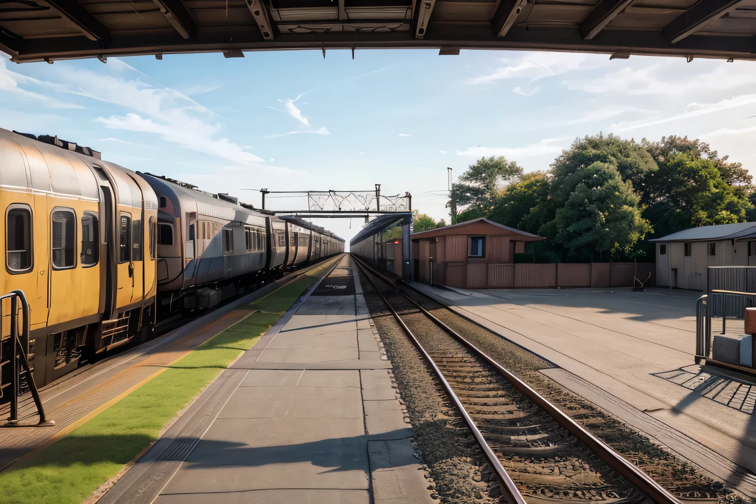 there are many train, trains in the background, train, freight car on the railway, trains, The photo shows a large, Rails, Playground, high quality photo, Platforms, beautiful high resolution, Portrait of a large, Railway tracks, pov photo, photo taken in 2 0 2 0, shutterstock, Platform, Interesting composition