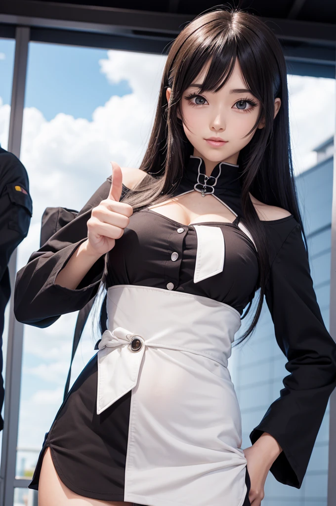 nsfw, spread legs, open mouth smile look in love, very very love happy, lovemecha musume, android girl,  teen, stylish angle, stylish pose, robot ears, mechanical ears, mechanical torso, mechanical clothes, looking at viewer, cropped bangs, blue miniskirt, plastics corset, beautiful light effect, caution decare, gleaming skin, furisode, detached long sleevs, very wide sleeves, corporate logotype, 
