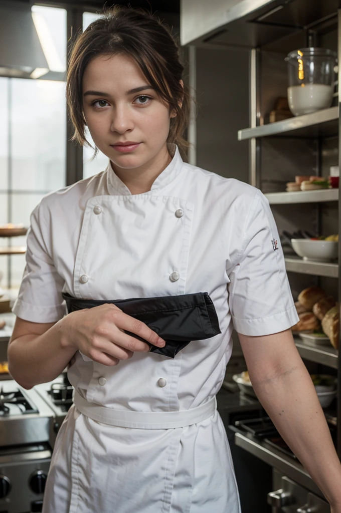 ((meilleure qualité)), ((chef-d&#39;œuvre)), (détaillé), visage parfait photo réaliste d&#39;une belle femme aux longs cheveux brun foncé, russe, influenceur, légères taches de rousseur, yeux marron foncé, grosses lèvres, sans maquillage, Instagram, dans une robe blanche et des bottes argentées, une statue, tumblr, fente arrière, 🔥 😎 🕹️ 👀 :2, corsage froncé, nuit, structure impeccable, 2 0 2 2, lisse!!!, détaillé image, 2022, élégant asymétrique, nuits, avec une taille fine, sur le trottoir