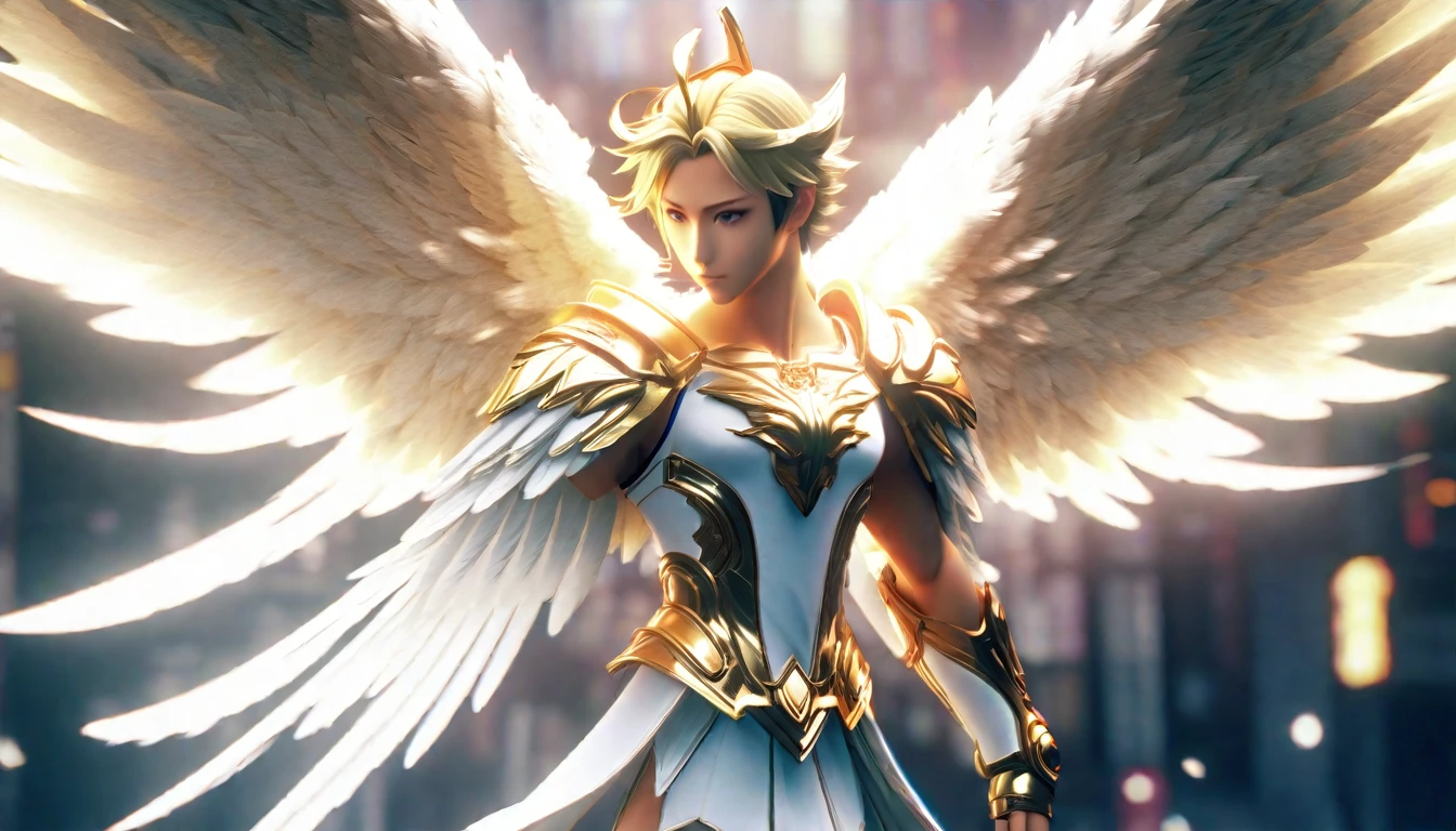 score_9, score_8_up, score_7_up, source_anime, detailed, 8k, cinematic angle, rating safe, from back, wide shot, A white winged angel is flying and look down, aureole, halo, perfect face, hyperrealistic, photorealistic,