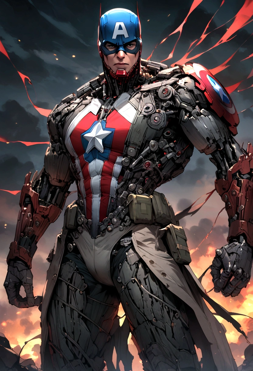 Captain America turned into terminator 