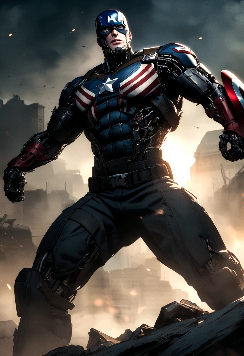 Captain America turned into terminator