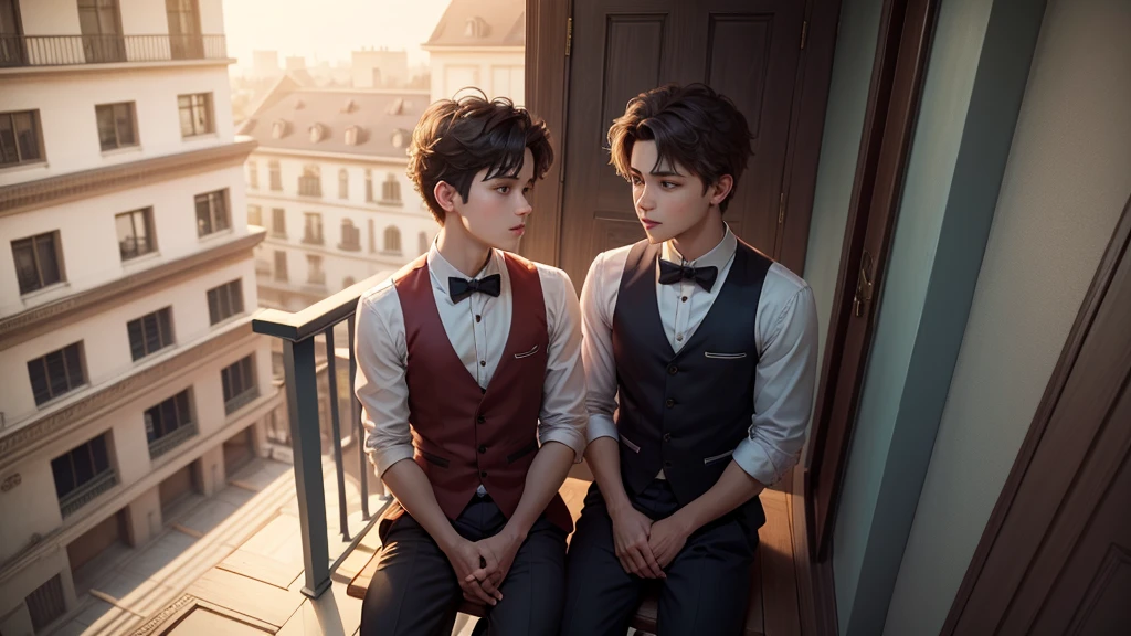 1st scene2 boys sitting in a balcony