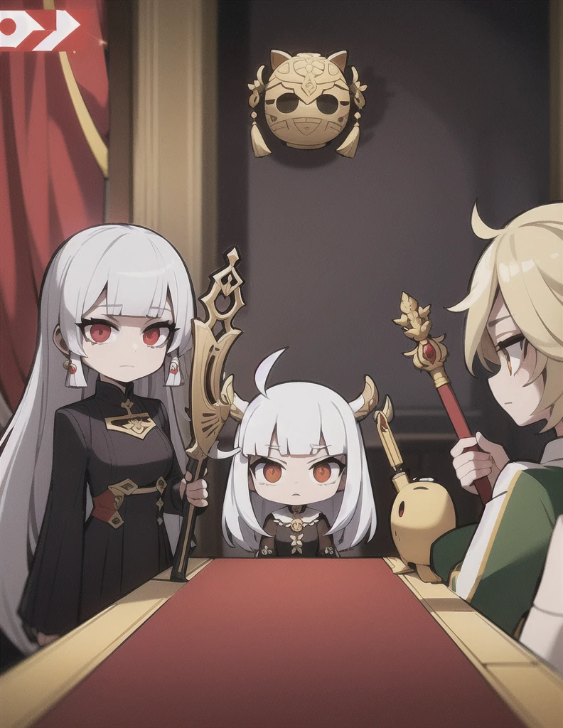 Has long white hair、Anime girl holding a red and gold scepter, Ayaka Genshin Impact, White-haired deity, Kushat Krenz Key Women in Art, Sharp RPG portraits, Keqing from genshin impact, From the Azur Lane video game, Anime girl holding a bow and arrow, Astrie Lohne, Azur Lane Characters, Official Art