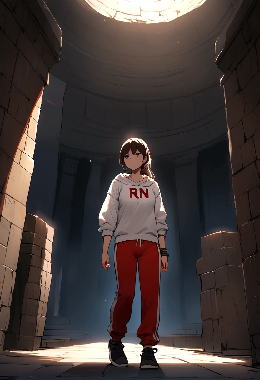 Tomb Raider with blue white red jogging pants with RN inscription
