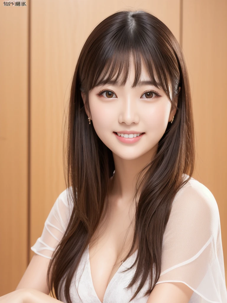 masterpiece,best quality,(Japanese ),((Beautiful girl)),cleavage,indoor,(perfect body beauty:1.2),(shy smile),beautiful teeth,