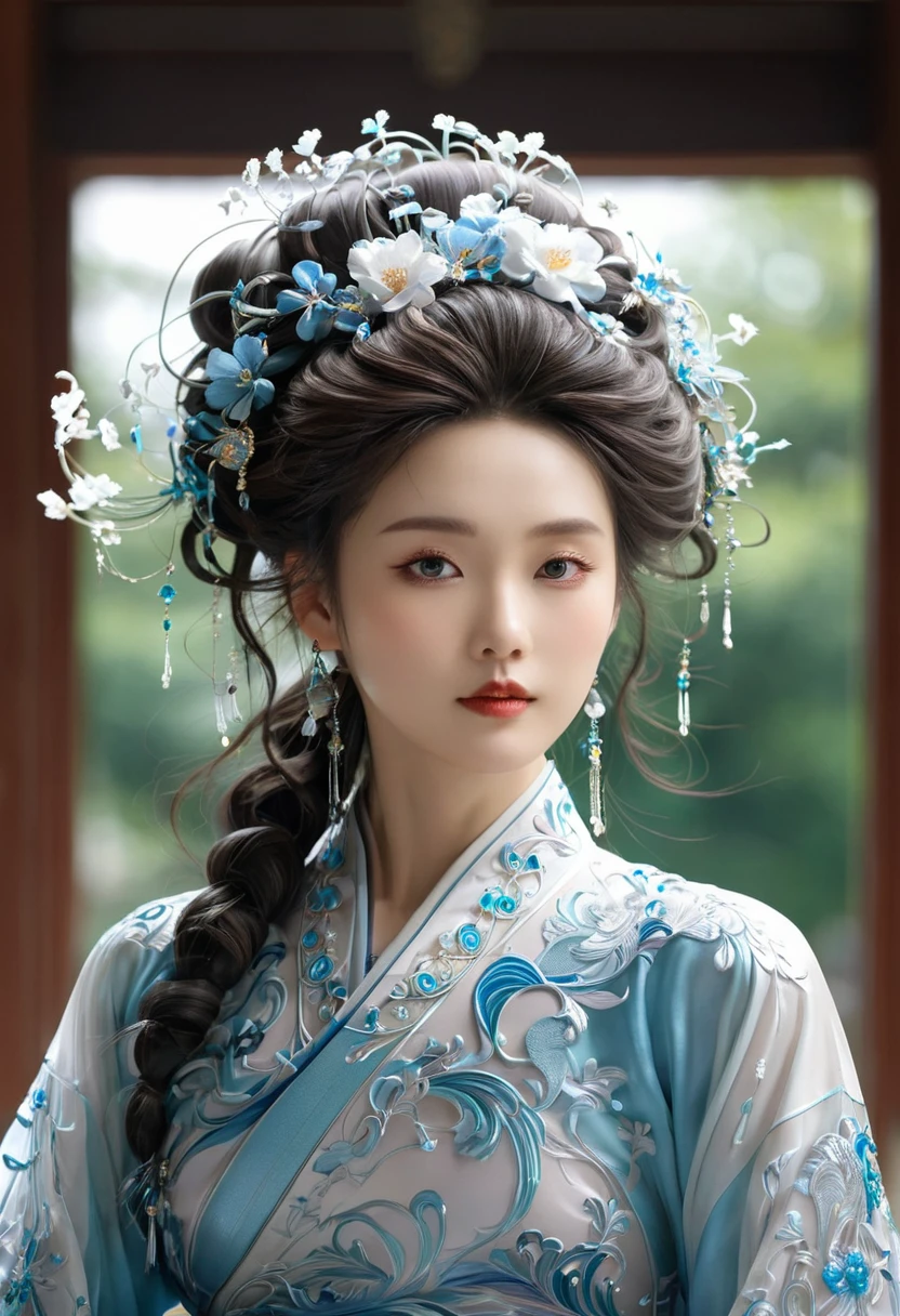 ((whole body)), samdoesarts style award winning whole body portrait of a beautiful woman, (((Perfect female face)),((Chinese Clothing)), ((Chabour Hanfu)), Gazebo, complicated, ( eyes in beautiful detail),((Hairpin, Twisted hair, Double ball head)), (Sunlight), Shadow Graphics Illustration, The art of math, Trending on Artstation, Very detailed, Fine details, complex, artgerm and rutkowski and alphonse mucha art,
