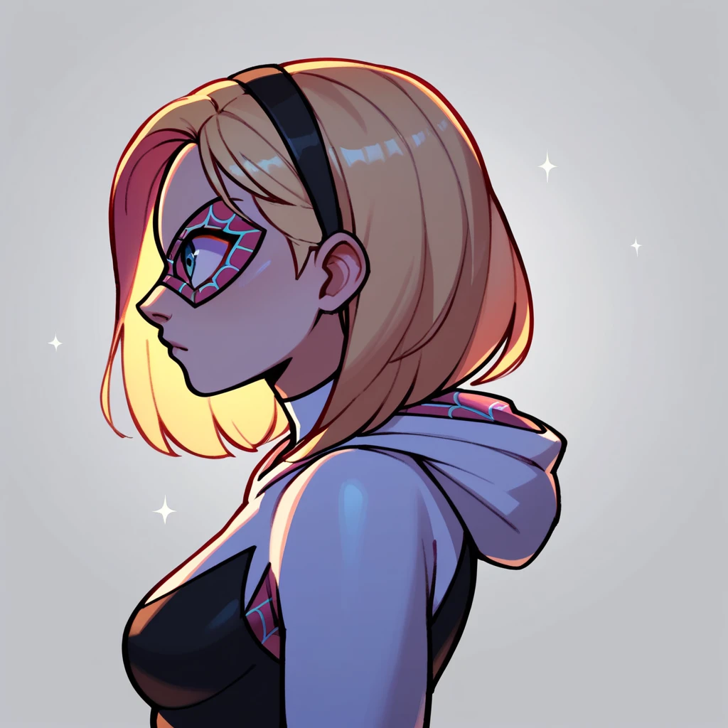 Spider-Gwen, medium breast, side profile, mask off