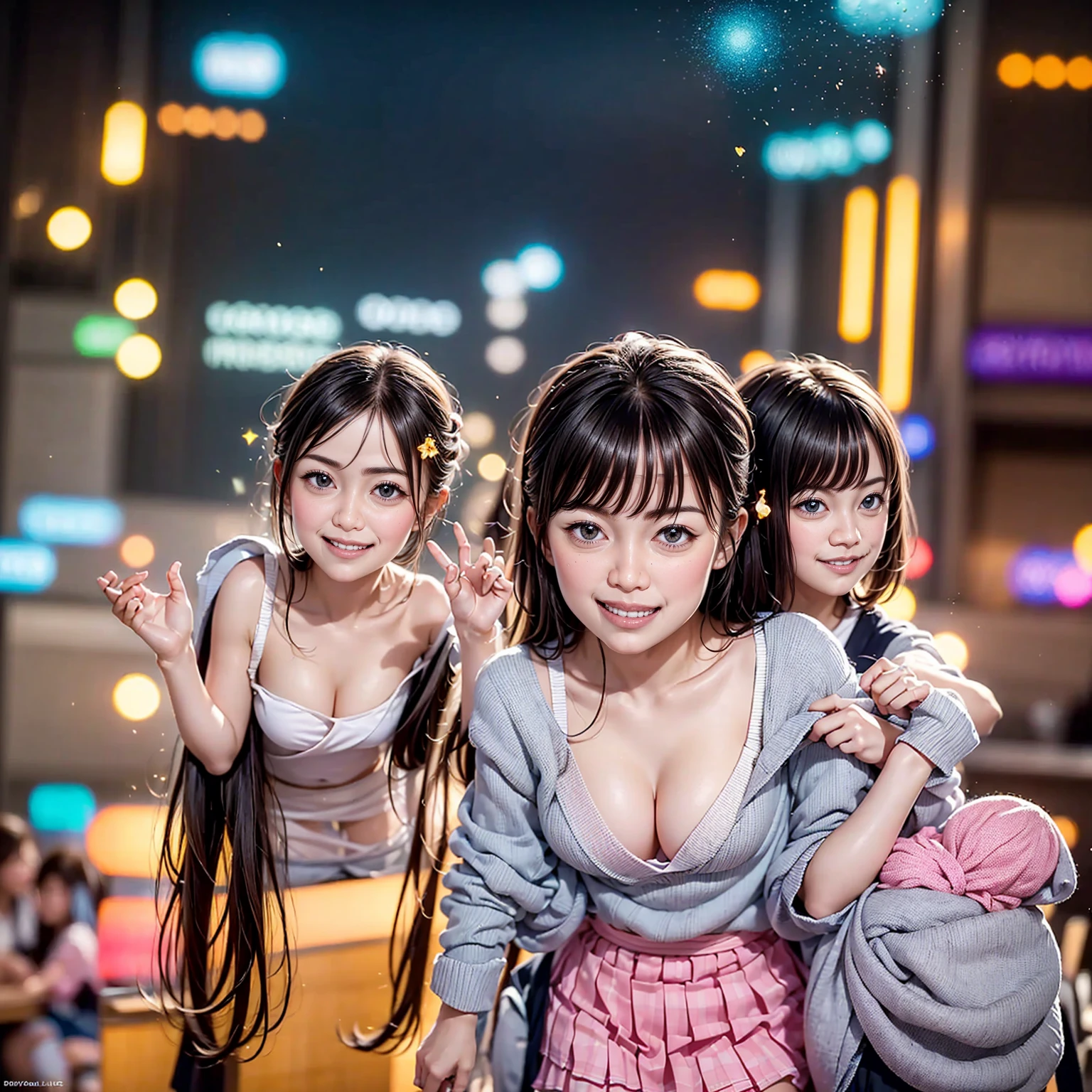 ((ExtremelyDetailed (PUNIPUNI KAWAII 12 Girls in a row:1.37) Shibuya Hachiko-mae scramble crossing)), (masterpiece 8K TopQuality:1.2) (ProfessionalPhoto:1.37), {StandingFullBody|ZoomedOut}, Different types of hair colors, {((White skinny Athletic wear))|(SchoolUniform)|Tutu}, {((Hidden Hand))|(Corrected BabyLike hand)}, (Joyful Expressions LifeLike Rendering), PerfectLighting (RainbowColor particles:1.2)(Dazzling Blurred ColorfulLights) MotionBlur  BREAK  (Acutance:0.8) Impeccable Radiant PearlSkin with Transparency . (((no extra limbs)))(Exposed:-0.6)