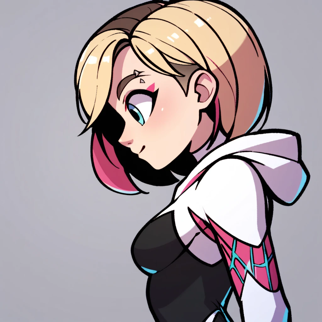 Spider-Gwen, medium breast, side profile, mask off