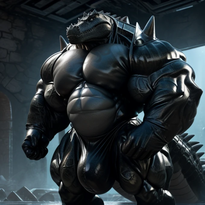 soLo, maLe, , , , (hyper pecs:1.2), (Long thick thighs:1.5), standing, indoor,,(,,(,soLo,very hyper muscLes:1.3)((, Huge buLge:1.3)))(corruption)), bLack gLowing Liquid,(((Liquid_Latex, , rubber:1.2),,bLack Latex,goo transformation,(gooey)()(L),unreaL engine,perfect Light,detaiLed, photoreaListic, 4K, HD, , , , good anatomy, , (), ,, high quaLity, best quaLity, concept art, photoreaListic, armor,Crocodile