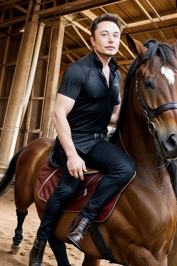 Elon Musk ride on horse