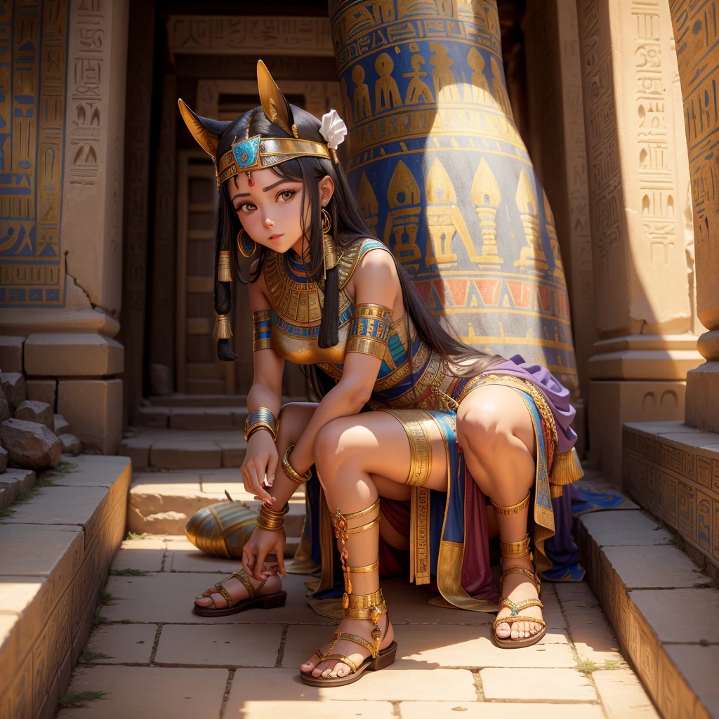 Cute ancient Egyptian princess、Colorful temples of ancient Egypt、The colorful streets of ancient Egypt