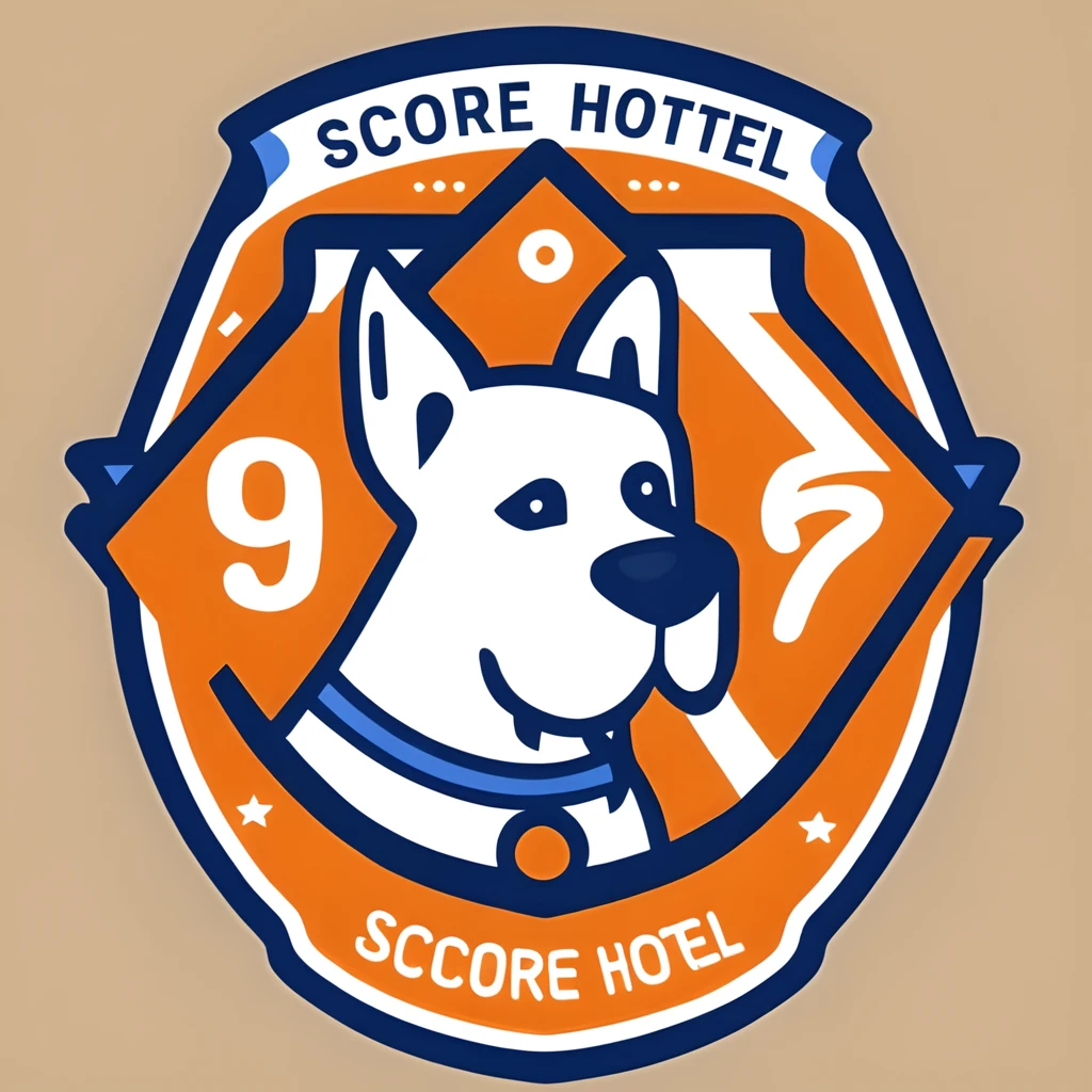 score_9, score_8_up, score_7_up, score_6_up, score_5_up, score_4_up, logo, A logo for a dog hottel, (fullbody), ((white dog:1.25), dog layin under the roof , pastell colors (orange, dark blue, blue, brown), 
logomkrdsxl, vector