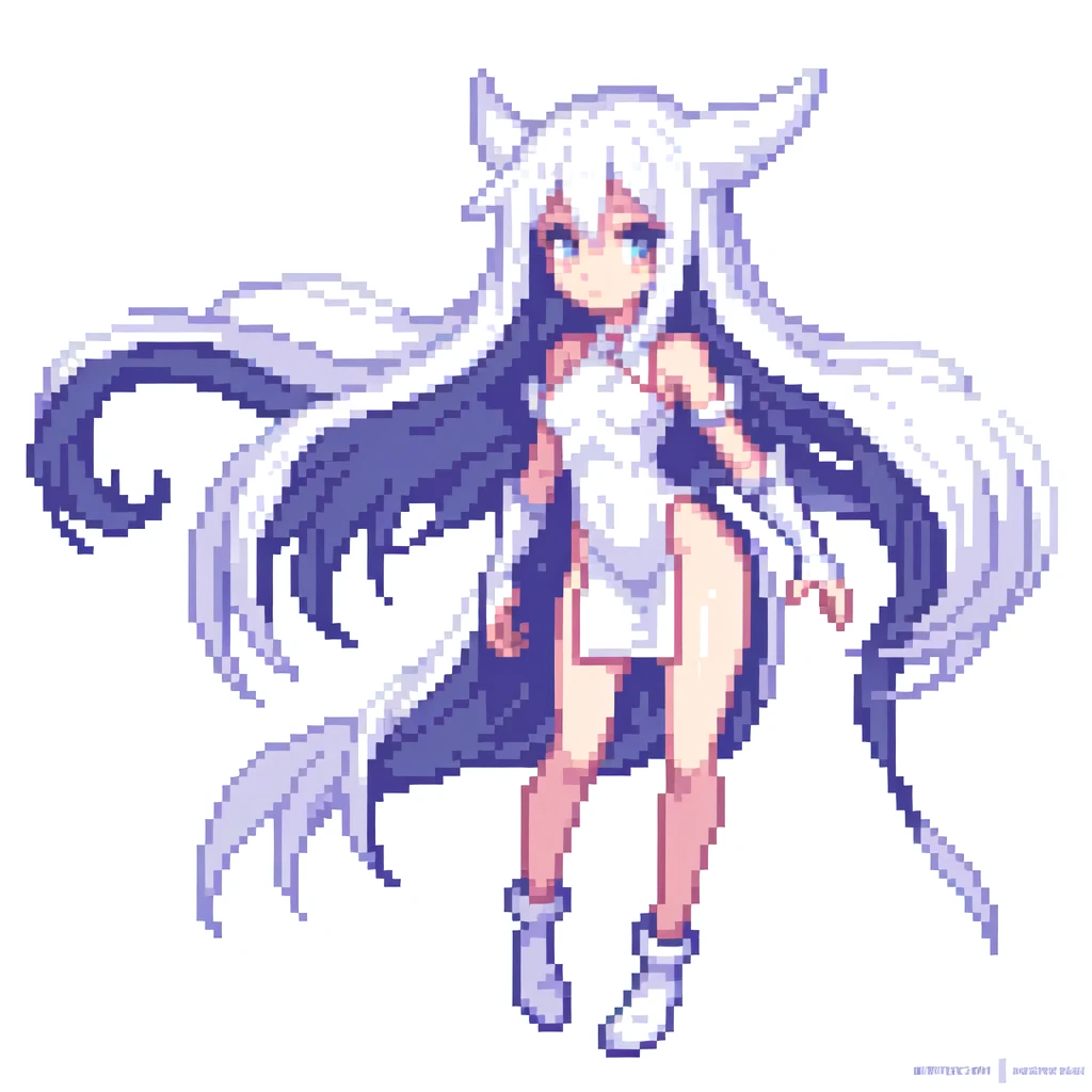 best quality , pixel art , 1 girl , full body , white background