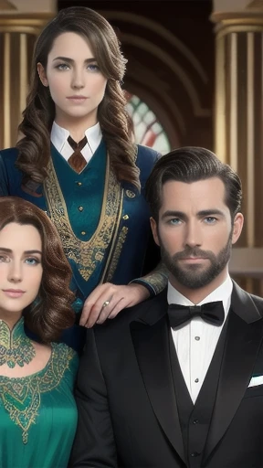 photo with color handsome jew men and women focus on the characters' faces
