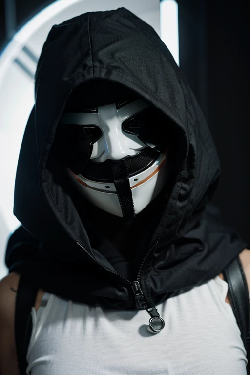 I want anonymous to look futuristic and show fear 