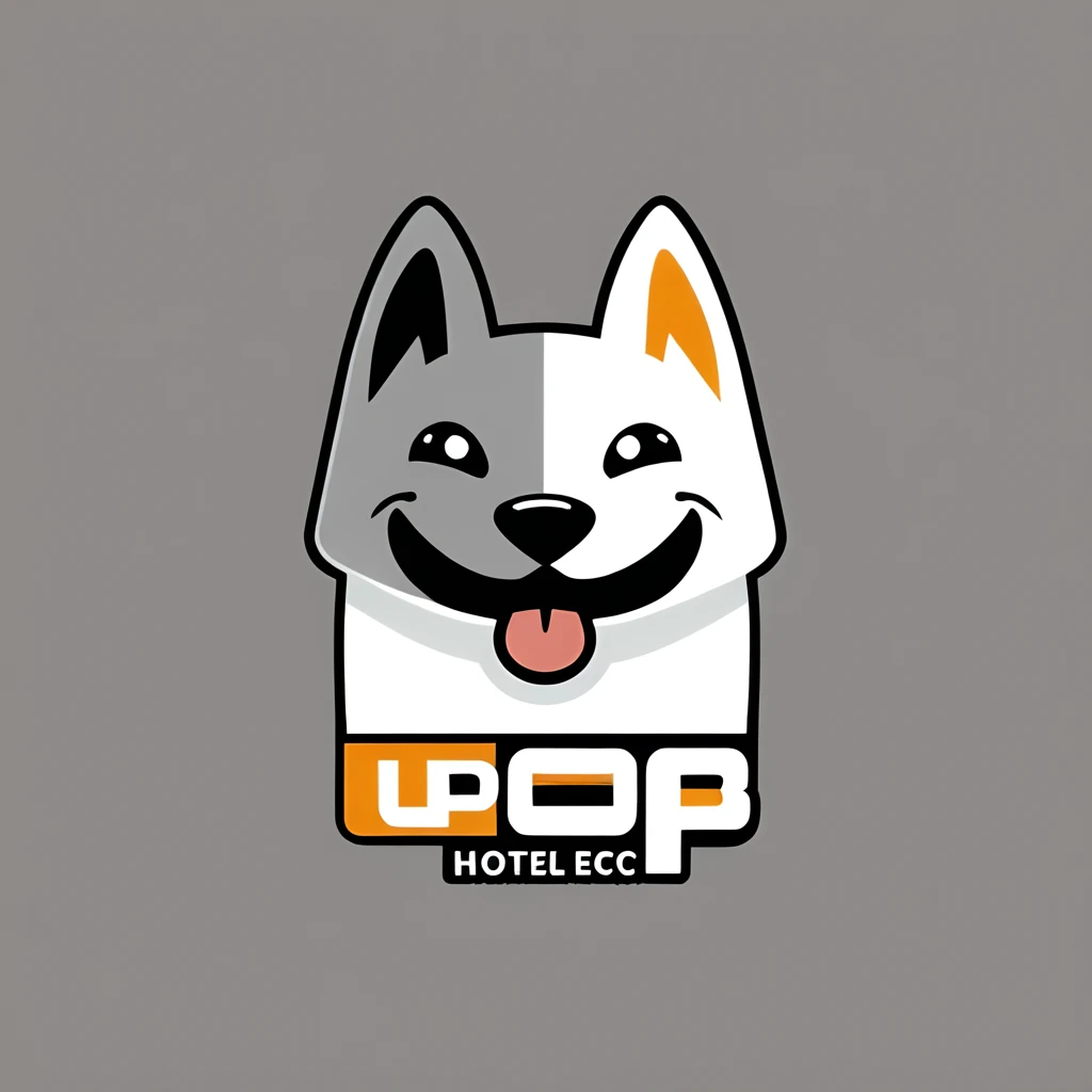 score_9, score_8_up, score_7_up, score_6_up, score_5_up, score_4_up,
logomkrdsxl, a very cool looking logo , A logo for a dog hotel, (white dog), (black ear, dark ear:0.5), pastell colors, vector, text "У Бима", best quality, masterpiece, sharp
