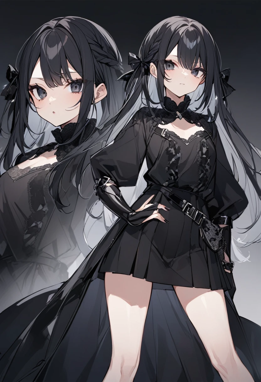 Tatsumi Miwa。Black Hair。black eye。female