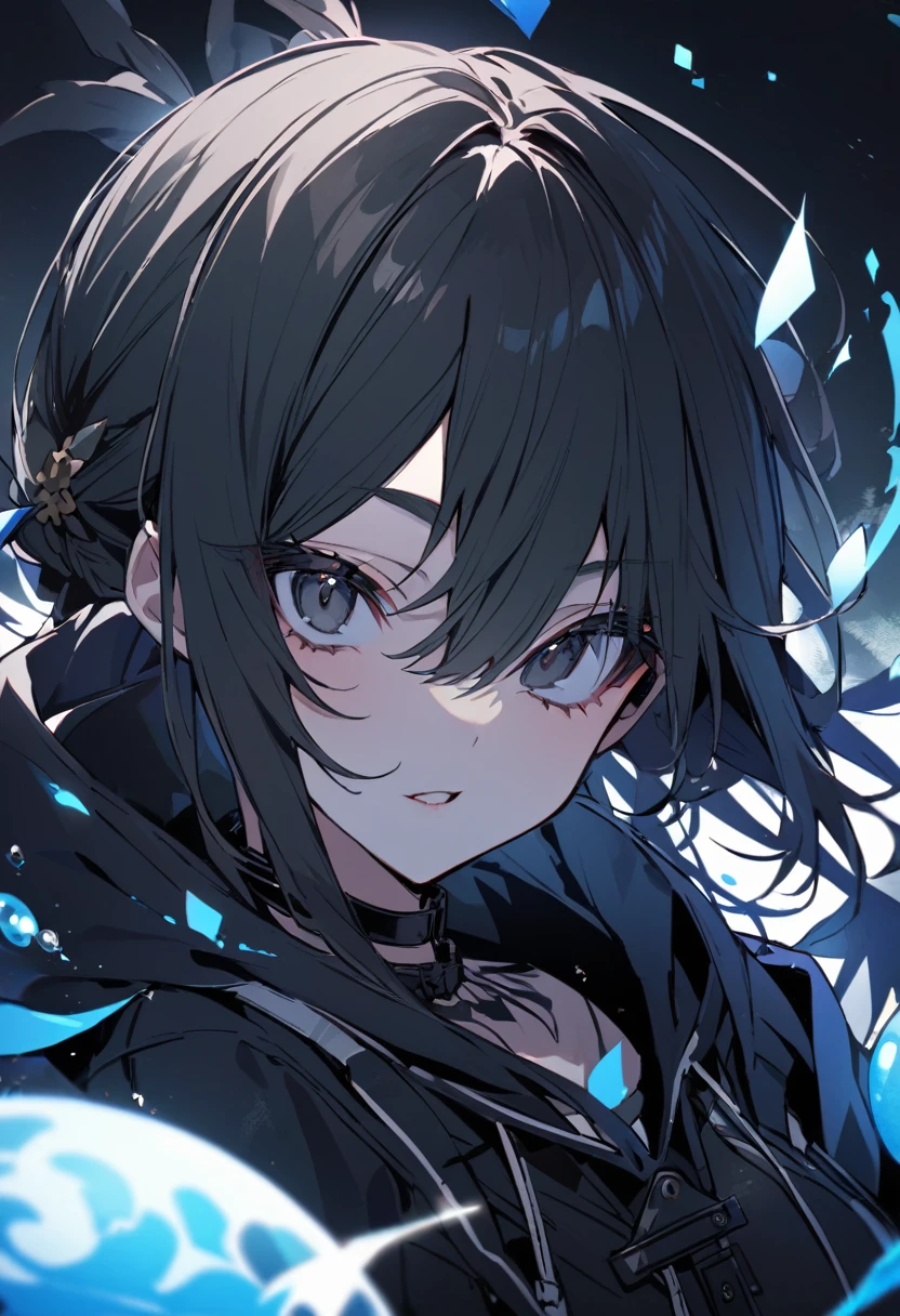 Nomasa Yuaki。Black Hair。black eye。female