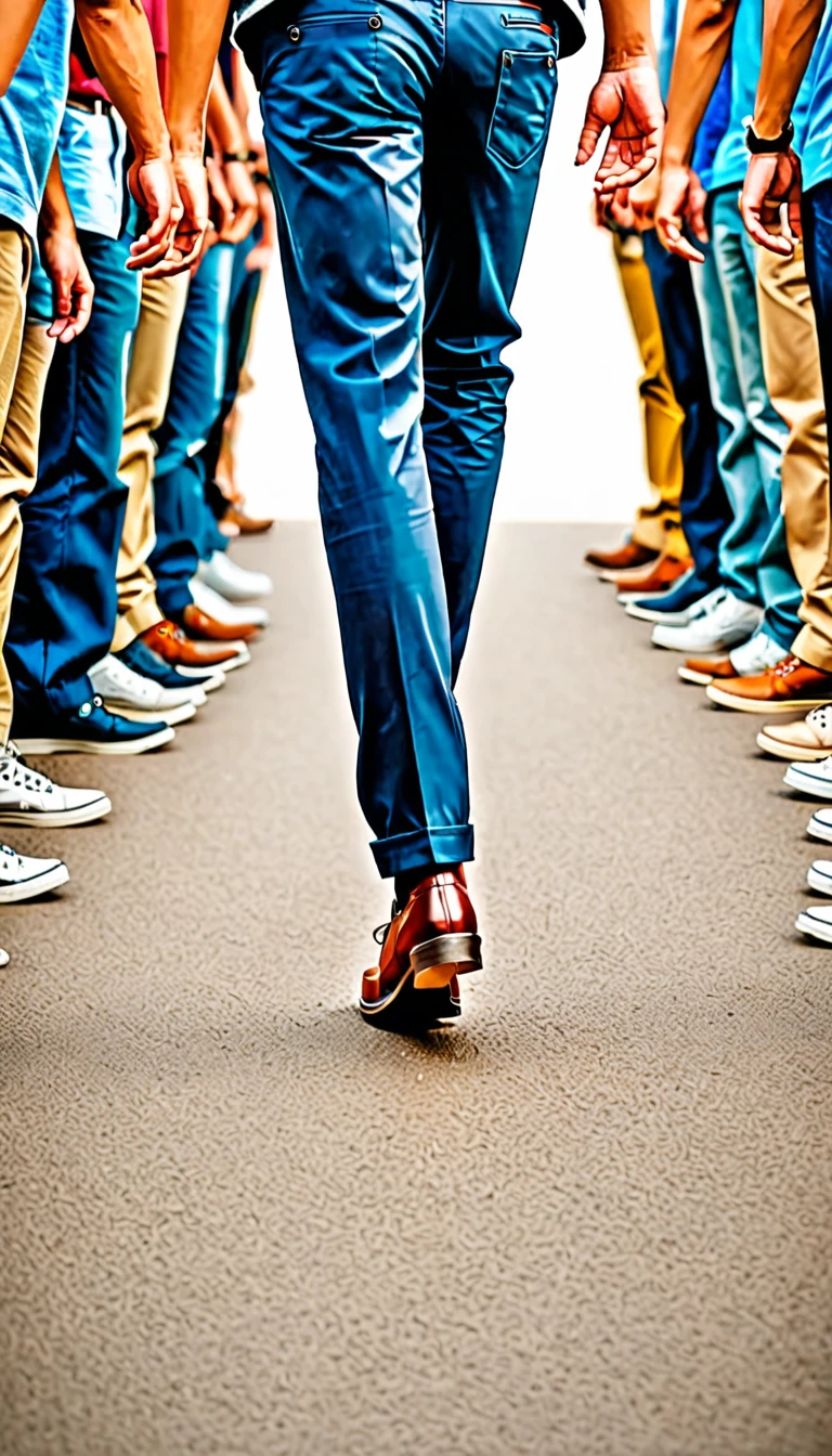 Illustrate a person confidently stepping forward from a crowd, symbolizing taking initiative and control over their actions