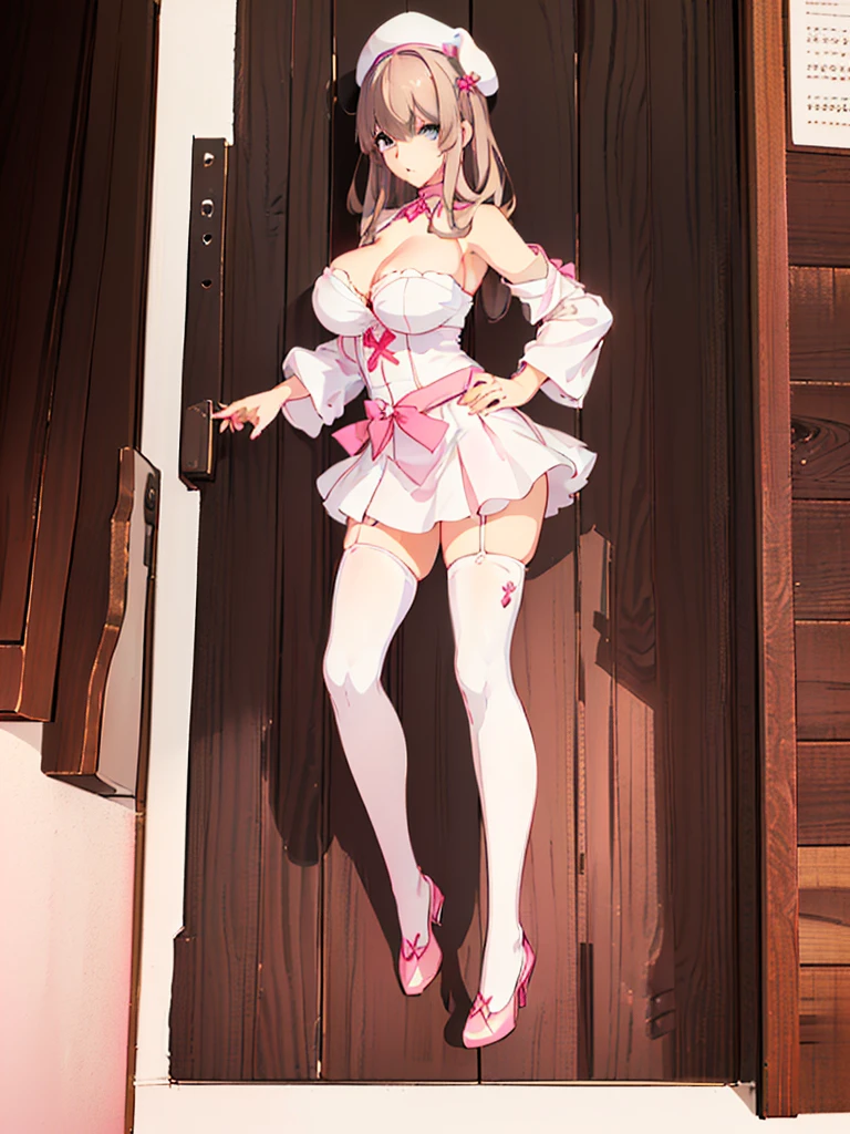 ((masterpiece)), (best quality:1.7), (detailed:1.4), (high res:1.4), 8k, (colorful:1.5), 2d, high resolution, sharped image, 4k, hd, nimu_vtuber, 1girl, (((solo))), bow, hair bow, clothes around waist, white thighhighs, blob, blush, skirt, brown hair, thighhighs, star (symbol), brown eyes, purple bow, smile, full body, long hair, collarbone, choker, big breasts, cleavage, ahegao, nipples, beautiful, masterpiece, highres, high quality, best quality, hd, 4d, wallpaper, (((full body))), 1girl, brown hair, brown eyes, long hair, hair ornament, naked, nipples, curvy body, medium breasts, full body, bang, hair between eyes, open mouth, narrow eyes, crying, window, blue, sky, clouds, city, plants, books, decoration, hands on own face, spread legs, open legs, cli, clitoris, pussy, orgasm, blush, trappy shoes, (((sad))), (((scare))), (((looking at viewer))), (((purple footwear))), (((white thighs))), city, ((((standing)))), long legs, <lora:nimu_vtuber:0.6>, <lora:thickerLinesanimeStyle:0.6>