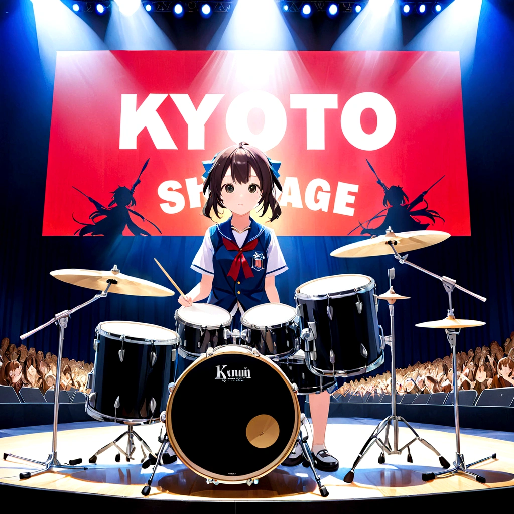 Kyoto Animation、、high school girl、drum、drummer、drummer、Big Stage、front