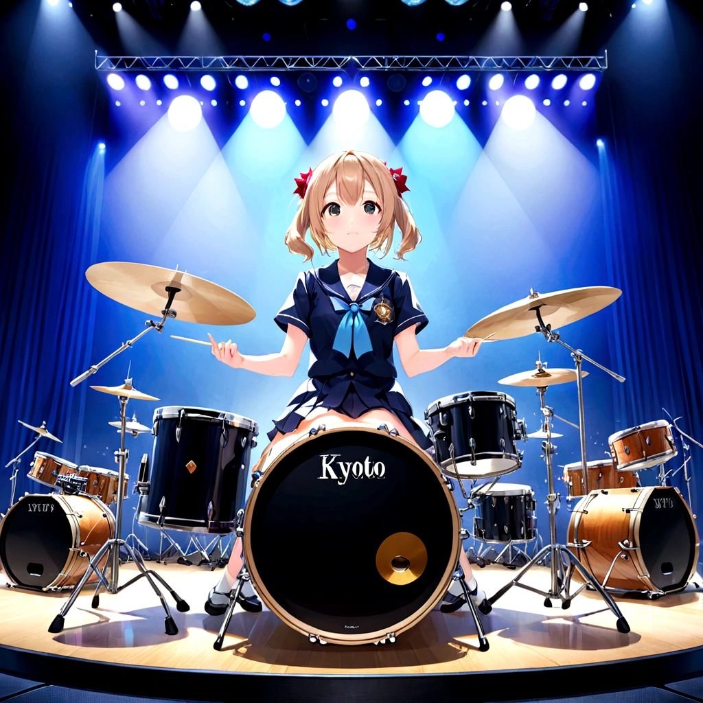 Kyoto Animation、、high school girl、drum、drummer、drummer、Big Stage、front
