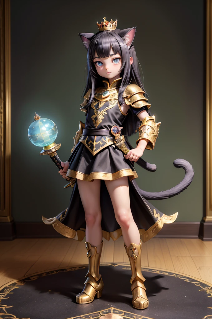 (Numerous award-winning masterpieces, Incredible detail, Texture and maximum detail), (hyper Realistic:1.4), (Black cat:0.4), (Three-haired cat: 1.5), (Cat royalty:1.4), ( A real cat standing on its hind legs: 1.6), (Realistic:1.3), (Highest quality Realistic texture fur), (Upper body close-up:0.4), (Full body standing cat image:1.8), (In detail, Perfect round cat eyes), (Glow in the dark eyes:1.5), (Graceful and beautiful cat face: 1.6), ((The medieval world)), (Noble Cat King:1.4), (A real cat walking on two legs: 1.8), (Royal Palace Noble Room、A beautiful gemstone ball at your feet:1.8), (Intricately decorated full body armor), (There are countless scratches on the armor, but、thatは繊細に装飾されています: 1.5), (Crown on head: 1.5), (Real cat full body portrait:1.8), ((look up)), ((Look down)), (Emits a monster-like light、Hold the hilt of an exquisitely decorated black longsword:1.7), (Dramatic Pose), Black Web Robe, Spider on Armor, (Strong cat king fighting enemies), (敵と戦うNoble Cat King), Fantasy, ((Dramatic Photos)), ((Dynamic Photography)), (Full body image), Very detailed, ultra-Realistic, Intricate details, Painting (artwork), ((masterpiece,Highest quality)), ((Cinematic light)), hyper Realistic, that'terrible, dark Fantasy , Armor with great attention to detail, Detailed helmet, epic Realistic, Faded, ((Neutral Color)), art, (High resolution:1.5), (Calm colors:1.2), Very detailedな, (art station:1.5), Cinematic, Warm Light, Light effects, Dramatic Light, (Intricate details:1.1), Complex background, (Greg Rutkowski:0.8), (blue green and orange:0.4), Old Remains overgrown with plants, Remains, Crumbling Ruins, Twilight, sunset, evening, battlefield, Bioluminescence, (Cat punch),
