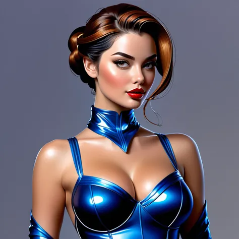 famous sexy female characters in tight clothing, depicted in a special artistic way，taking her allure and mystique to new height...