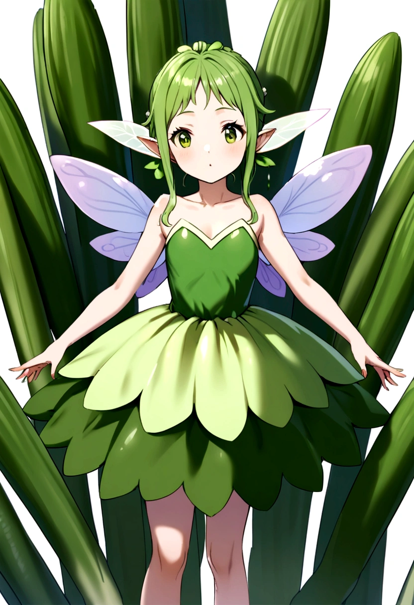 a fairy  dress in Asparagus